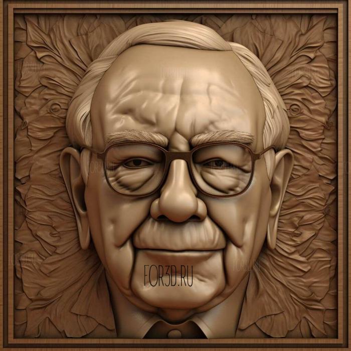 Warren Buffett 1 stl model for CNC